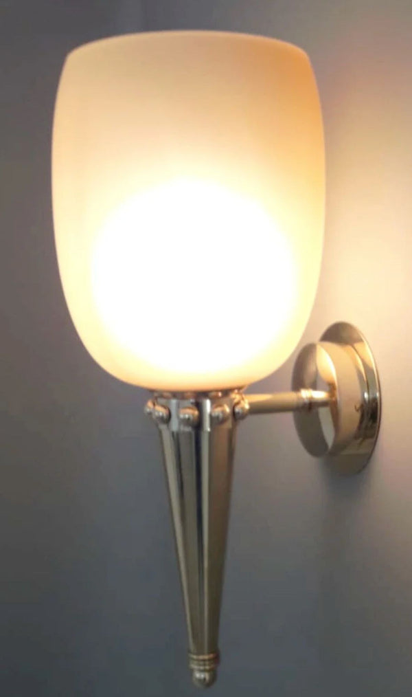 Set of Six Amber Murano Glass Torch Sconces by Barovier e Toso. Italy, 1950's.