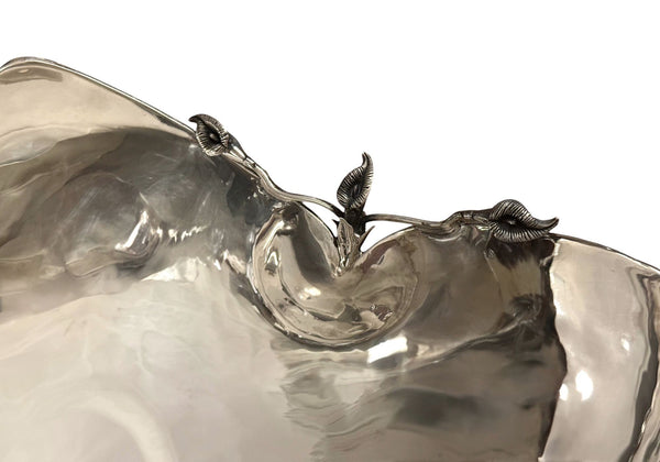 Pair of Damar 925 Sterling Silver Floral Centerpiece Bowls. Turkey.