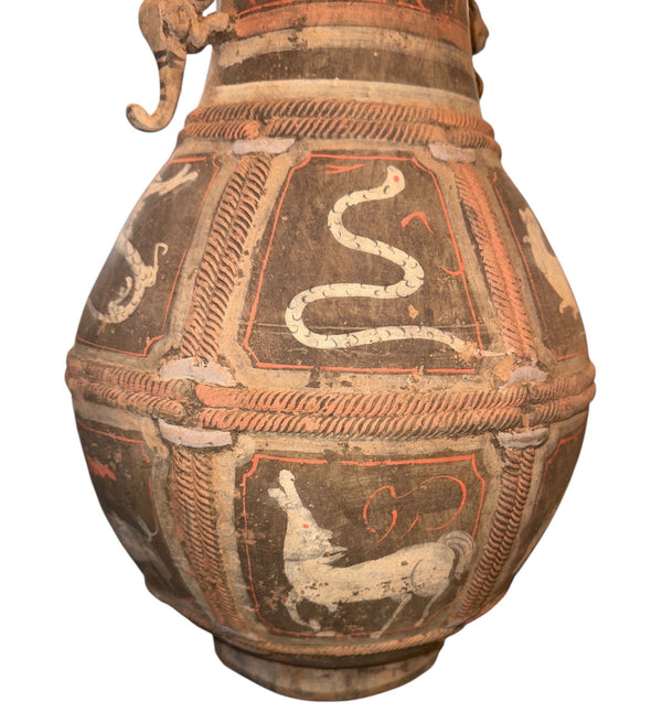 Ancient Chinese Zhou Dynasty Zodiac Pottery Vase, 500–200 BC.