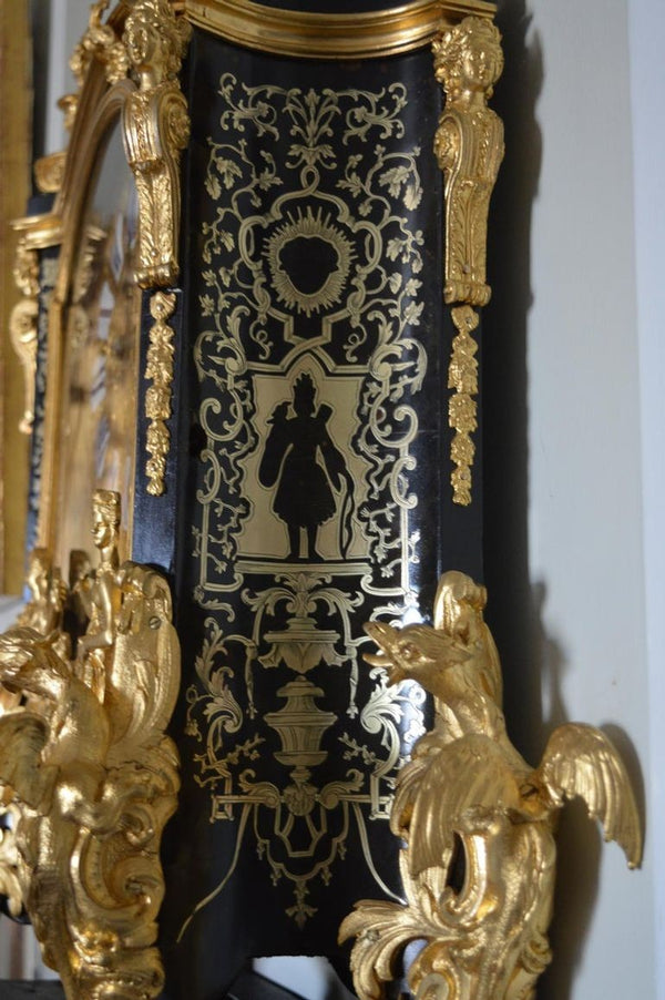 Monumental 19th Century French Boulle Cartel Clock with Pedestal