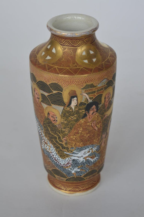 Set of Four Japanese Satsuma Earthenware Vases, Meiji–Taisho Period (1900-1920)