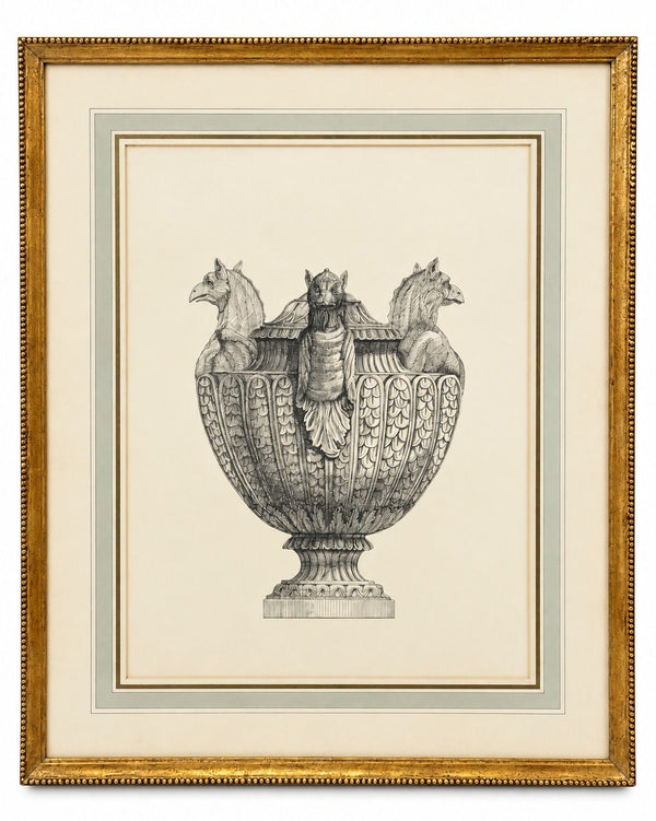 Set of Six Neoclassical Style Etchings After Carlo Antonini. Italy, 20th Century