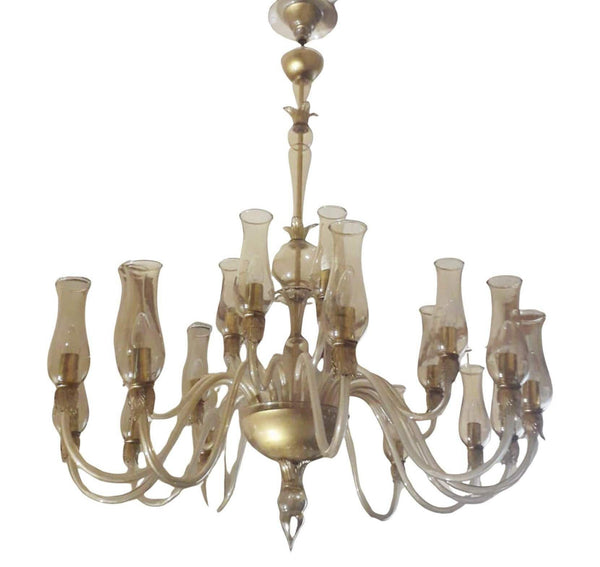 Smoky Venetian Chandelier by Galliano Ferro. Italy, 1950's.