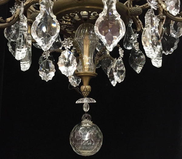 French Bronze & Crystal Baccarat Chandelier