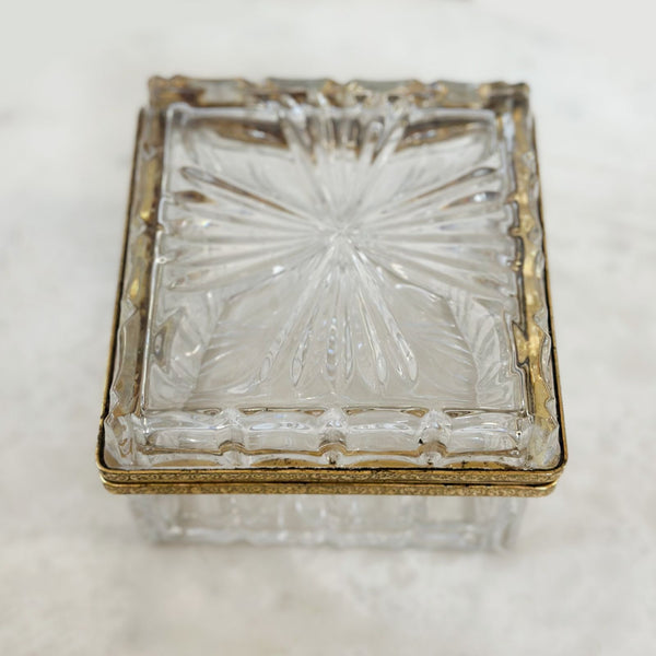 Set of Two Late 19th Century Baccarat Bronze & Glass Boxes