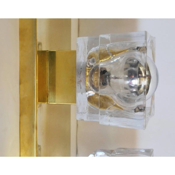 Set of Four Sconces with Sciolari Murano Glass Cubes Italy, 1960's.