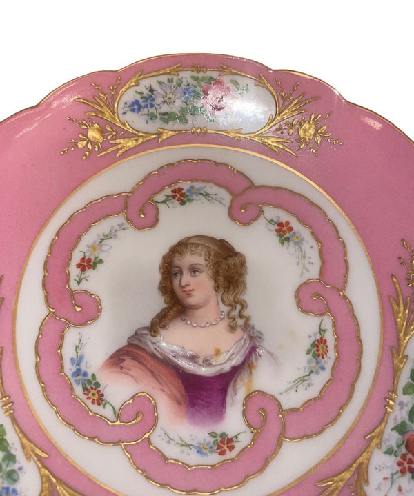 Pair of 19th Century Sevres Porcelain Portrait Compotes