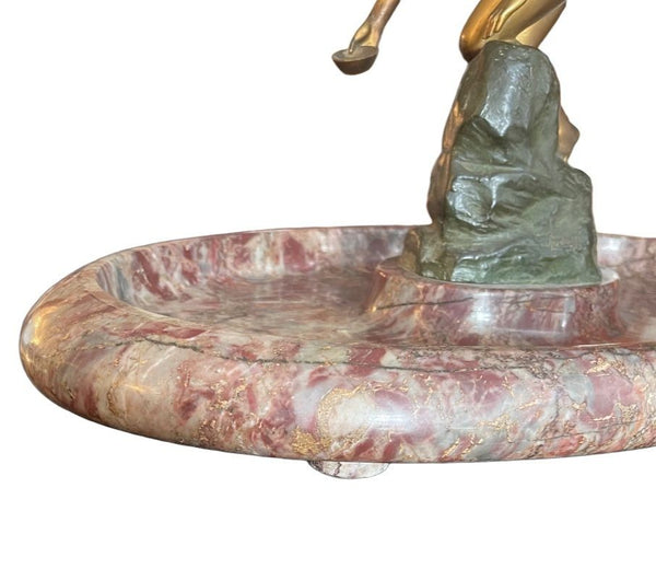 Late 19th Century Rudolfi Bronze Nude on Marble Fountain Form Tray. Germany.