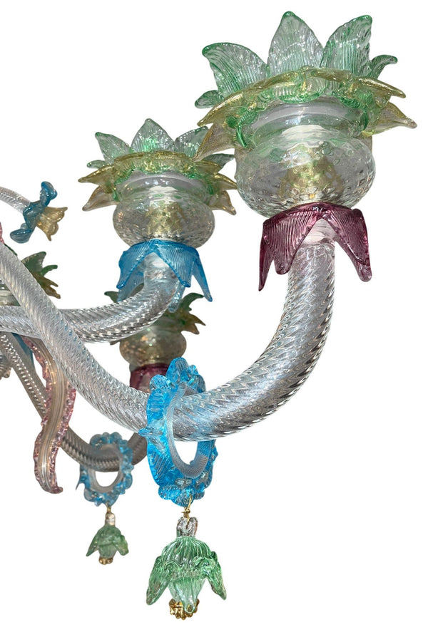 Italian Murano Glass Multi-Color Floral Chandelier