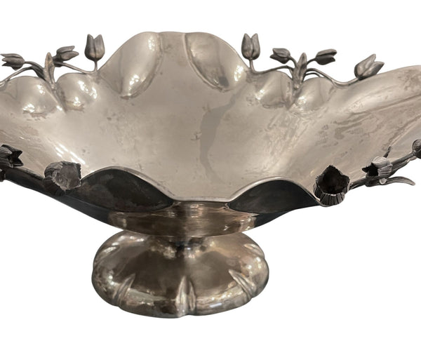 Pair of Damar 925 Sterling Silver Floral Bowls, 20th Century.
