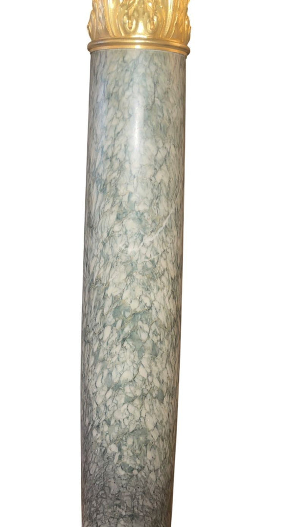 19th Century French Gilt Bronze-Mounted Pedestal with Rare Green Marble.