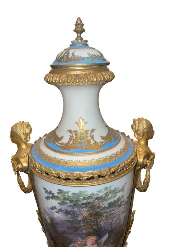 19th Century Sèvres Porcelain Urn with Gilt Bronze Mounts