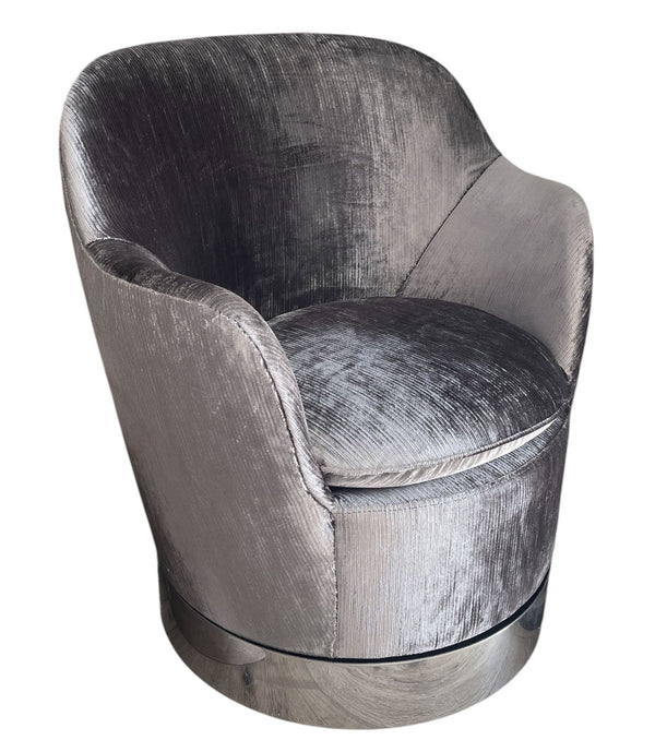 Set of Four J. Robert Scott Swivel Barrel Lounge Chairs. U.S.A. Mid-20th Century