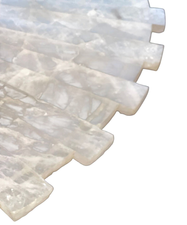 21st Century Sunburst Rock Crystal Mirror – Sculptural Modern Wall Décor 32.25”
