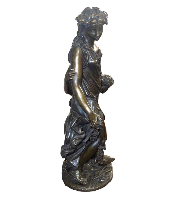 19th Century French Bronze Bacchantes Group After Clodion. Numbered 4123