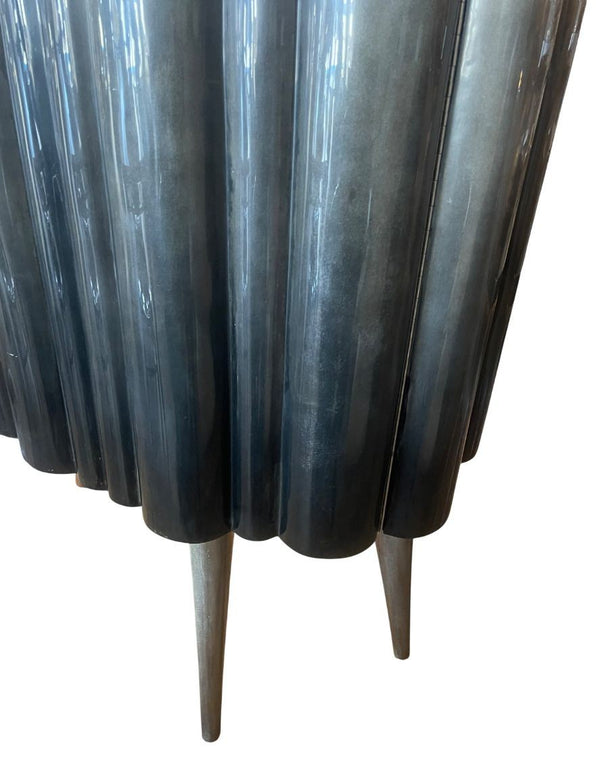 Sculptural Parchment Bar Cabinet with Radiant Ombre Finish. U.S.A. 1980's.