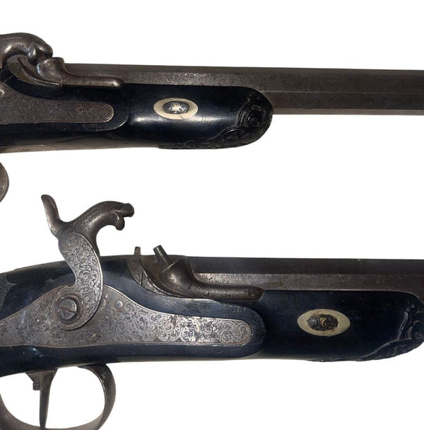 Pair of Mid-19th Century Belgian Percussion Pistols