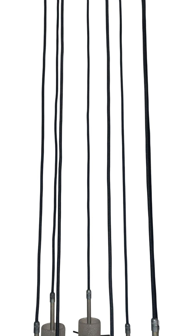 Murano Glass Tubes Flush Mount / Chandelier Designed by Poliarte. Italy, 1960's.