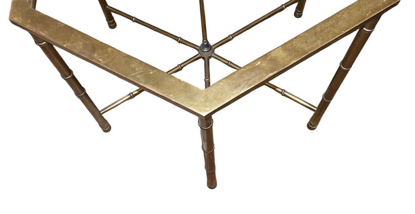 Pair of Mastercraft Brass Bamboo Form Side Tables. U.S.A. 1970's.