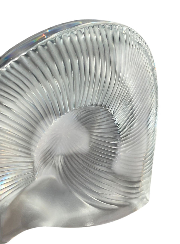 Late 20th Century Baccarat Crystal Nautilus Shell Sculpture, France.