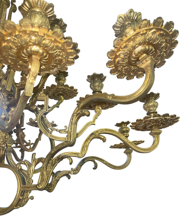 Impressive 19th Century French Gilt Bronze Chandelier