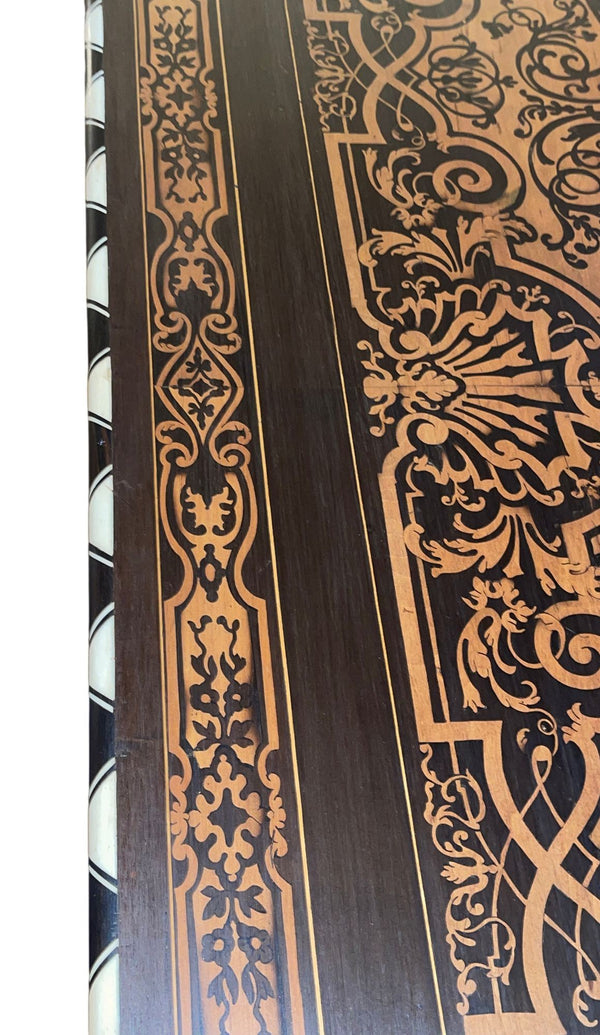 Italian Mid-19th Century Inlaid, Ebony and Bone Table
