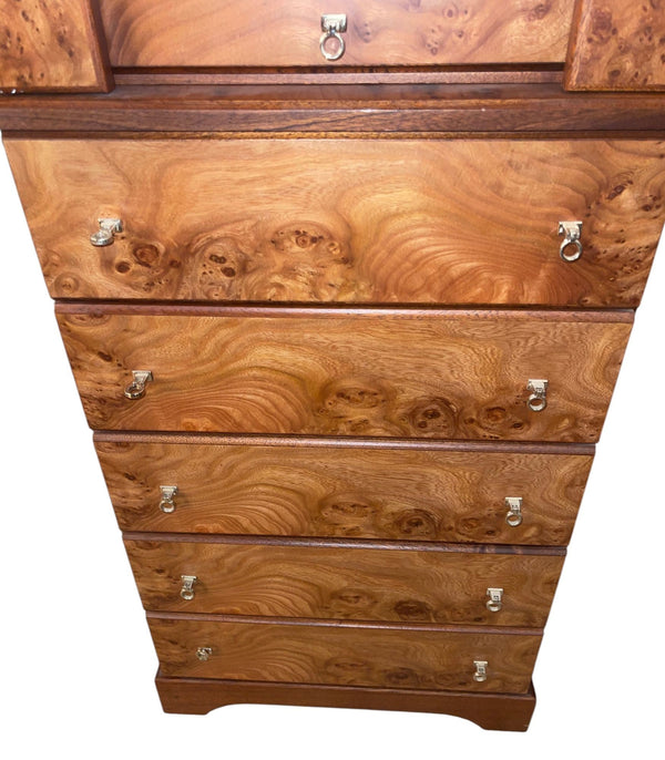 Agresti Lo Scrigno Briar & Mahogany Jewelry Armoire. Italy, 21st Century.