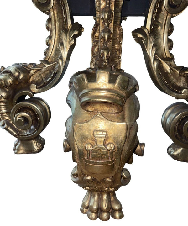 19th Century English Giltwood Center Table with Michelangelo Marble Top