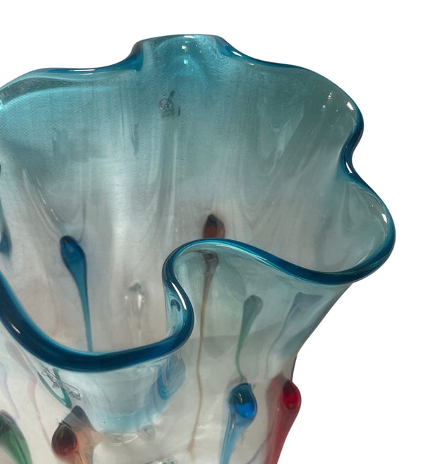 Enrico Cammozzo Signed Murano Glass Vase. Italy, Late 20th Century.