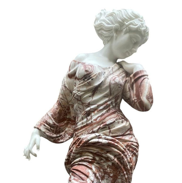 20th Century Italian Life-Size Marble Sculpture of a Dancing Girl.