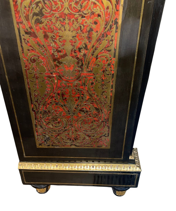 19th Century French Boulle Cabinet with Dore Bronze and White Marble Top