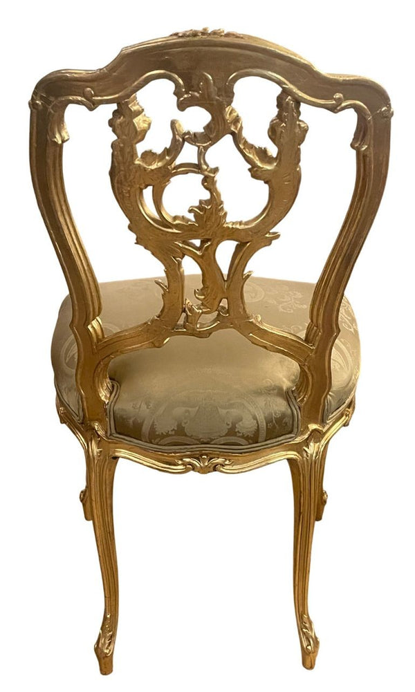 19th Century French Hand-Carved Gilded Chair