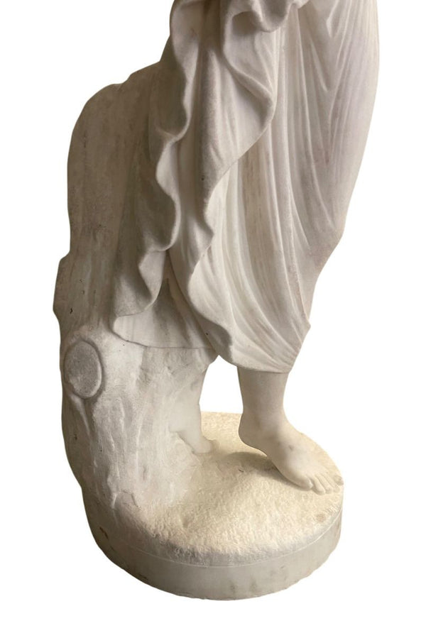 19th Century Carrara Marble Sculpture of Euphrosyne, One of the Three Graces.