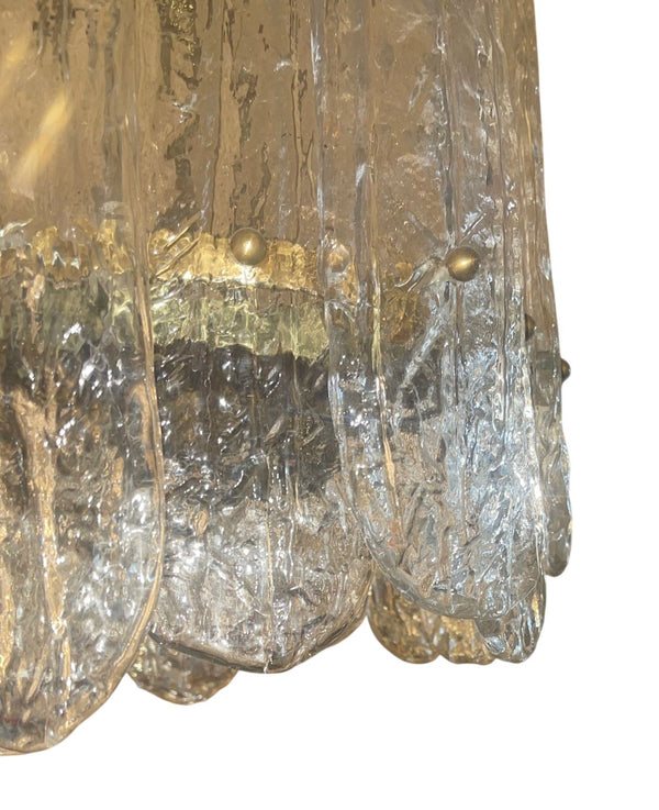 1960's Italian Murano Textured Glass Pendant Light
