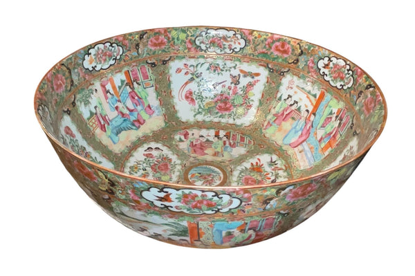 Late 19th Century Chinese Export Rose Medallion Bowl