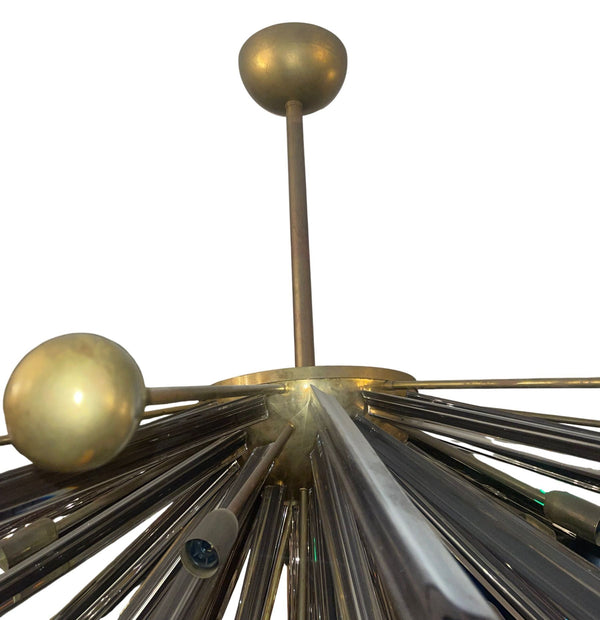 Vintage Italian Murano Glass Sputnik Semi-Flush Mount Chandelier, 1980's.