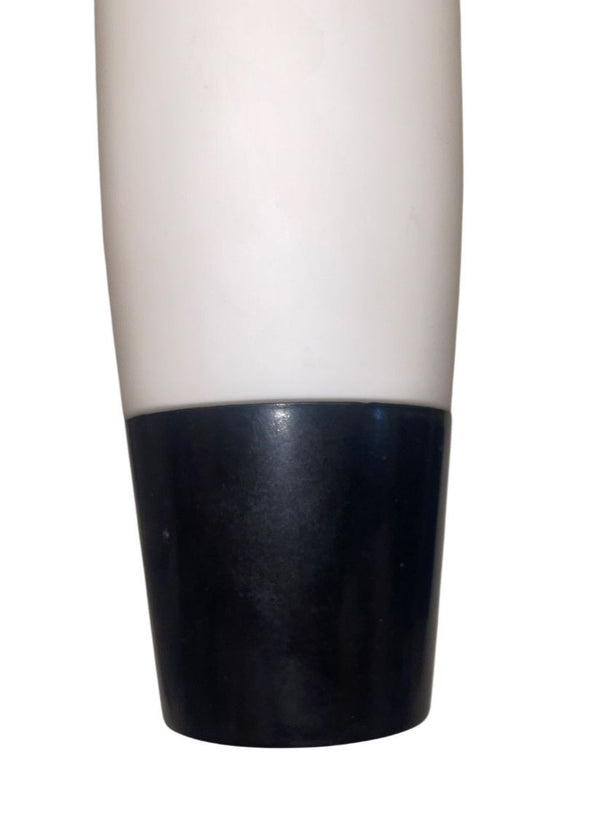 Set of 3 Wagenfeld Style Milky Glass Sconces with Black Base. Germany, 1950's.