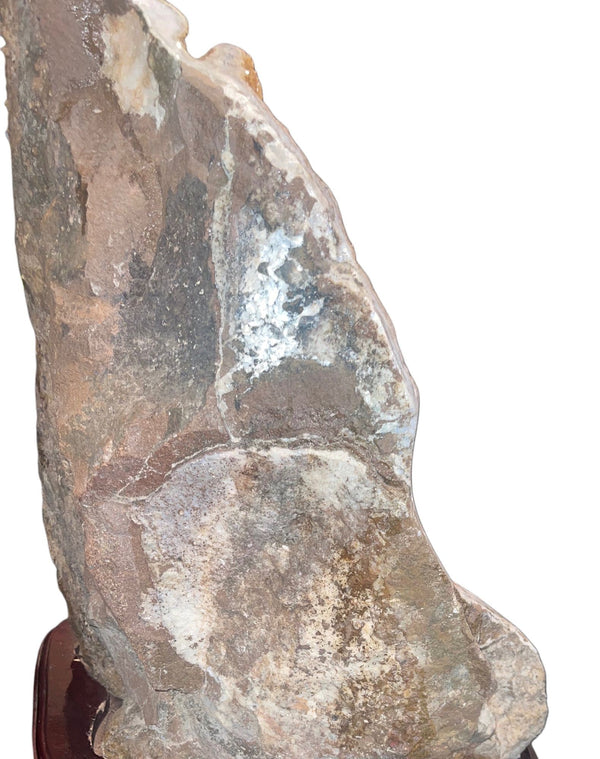 Large Natural Citrine Quartz Crystal Specimen on Wooden Base-Brazil 20th Century