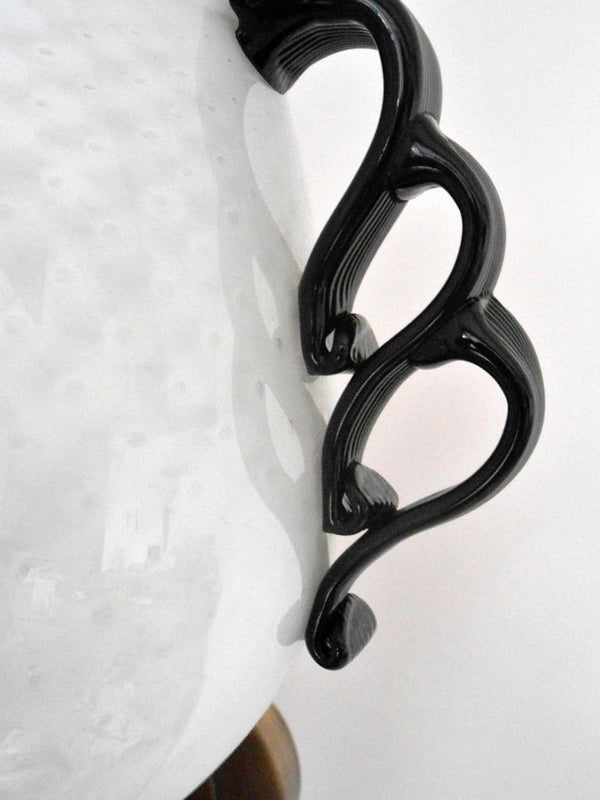 One of a Kind Pair of Italian Sconces w/ Milky White Murano Glass, 1990s