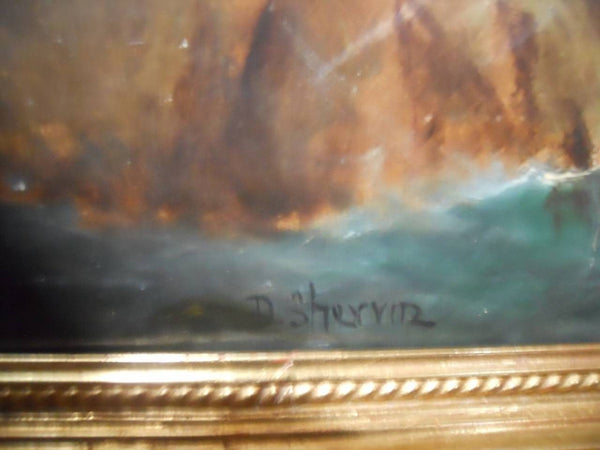 Astonishing Daniel Sherrin 19th Century Oil Painting of a Seascape