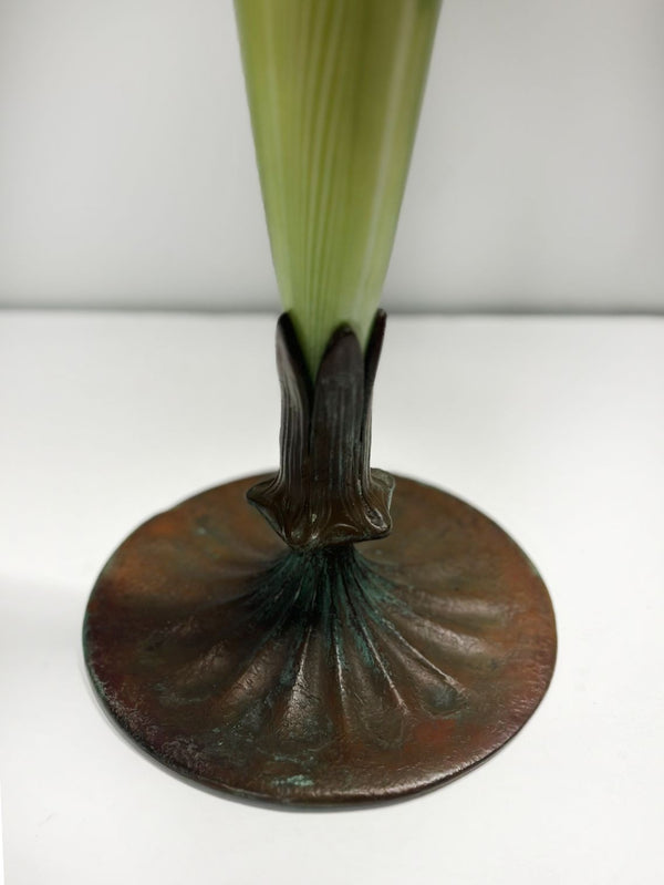 Early 20th Century L.C. Tiffany Studios Feathered Favrile Glass Vase.