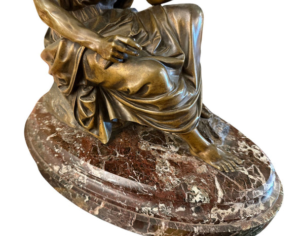 19th Century French Bronze Figure of Ancient Greek Philosopher Zeno of Elea.