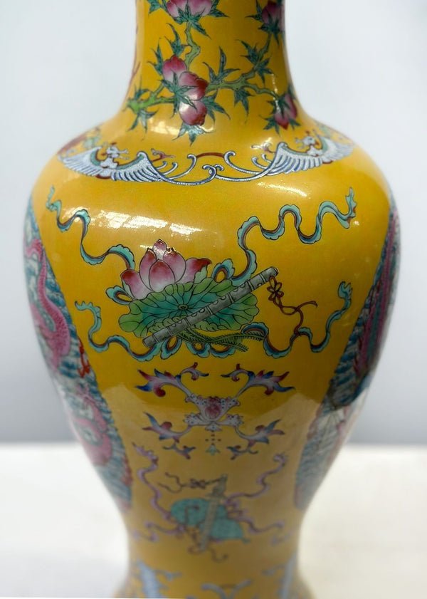 19th Century Chinese Famille Jaune Porcelain Vase