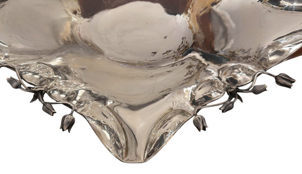 Pair of Damar 925 Sterling Silver Floral Centerpiece Bowls, 20th Century.