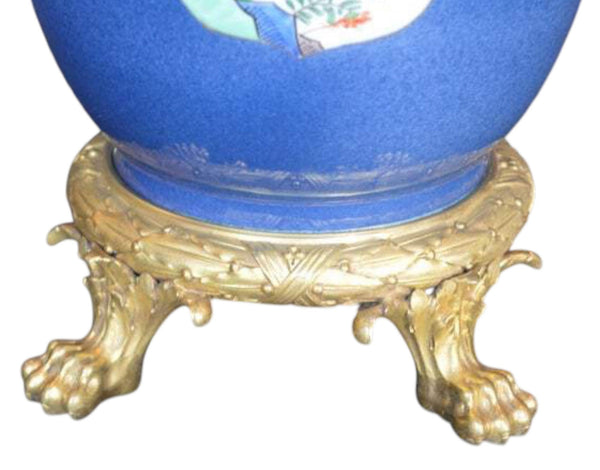 Pair of Mid-19th Century Ormolu-Mounted Chinese Export Porcelain Vases.