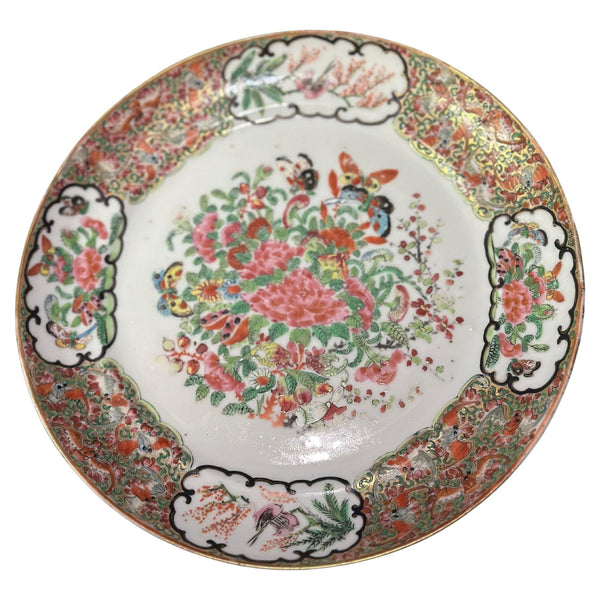 Set of Eight 18/19th Century Chinese Export Rose Canton Plates