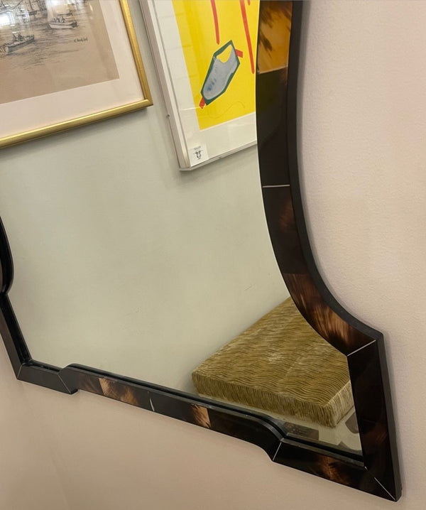 Karl Springer Chippendale-Style Horn Wall Mirror. U.S.A. Late 20th Century.
