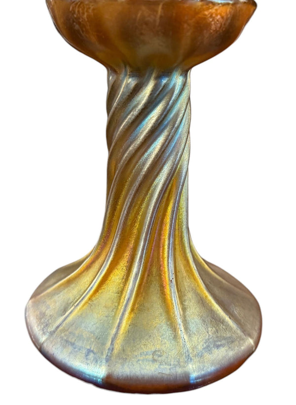 Louis Comfort Tiffany Favrile Glass Candle Lamp. Early 20th Century.