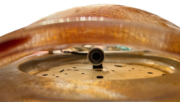 Mazzega Amber & Clear Murano Glass Wall Sconce or Flush Mount, Italy, 1970's.
