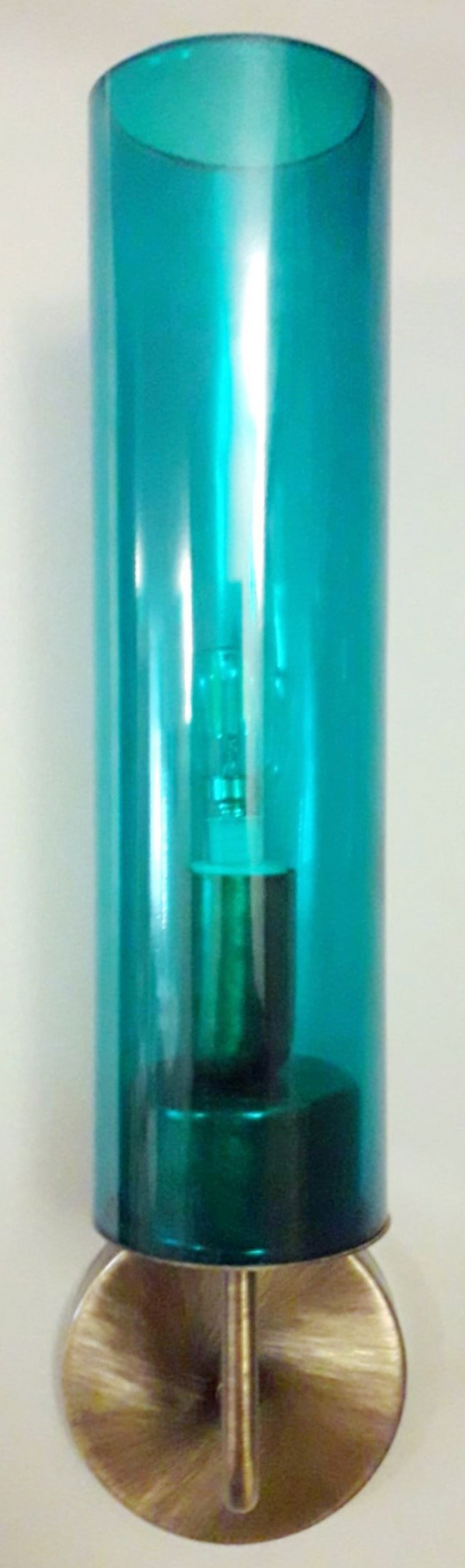 Nine Sconces with Blue Murano Glass Tubes Style of Agne Jakobsson. Italy, 1970's